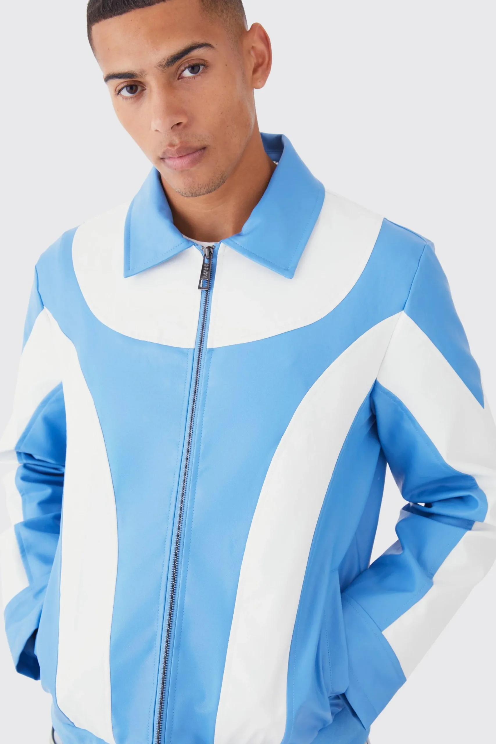 boohooMAN Colour Block Moto Pu Jacket | UK| Coats & Jackets