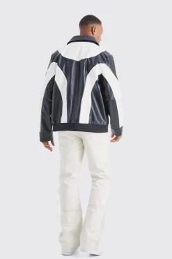 boohooMAN Colour Block Moto Pu Jacket | UK| Coats & Jackets