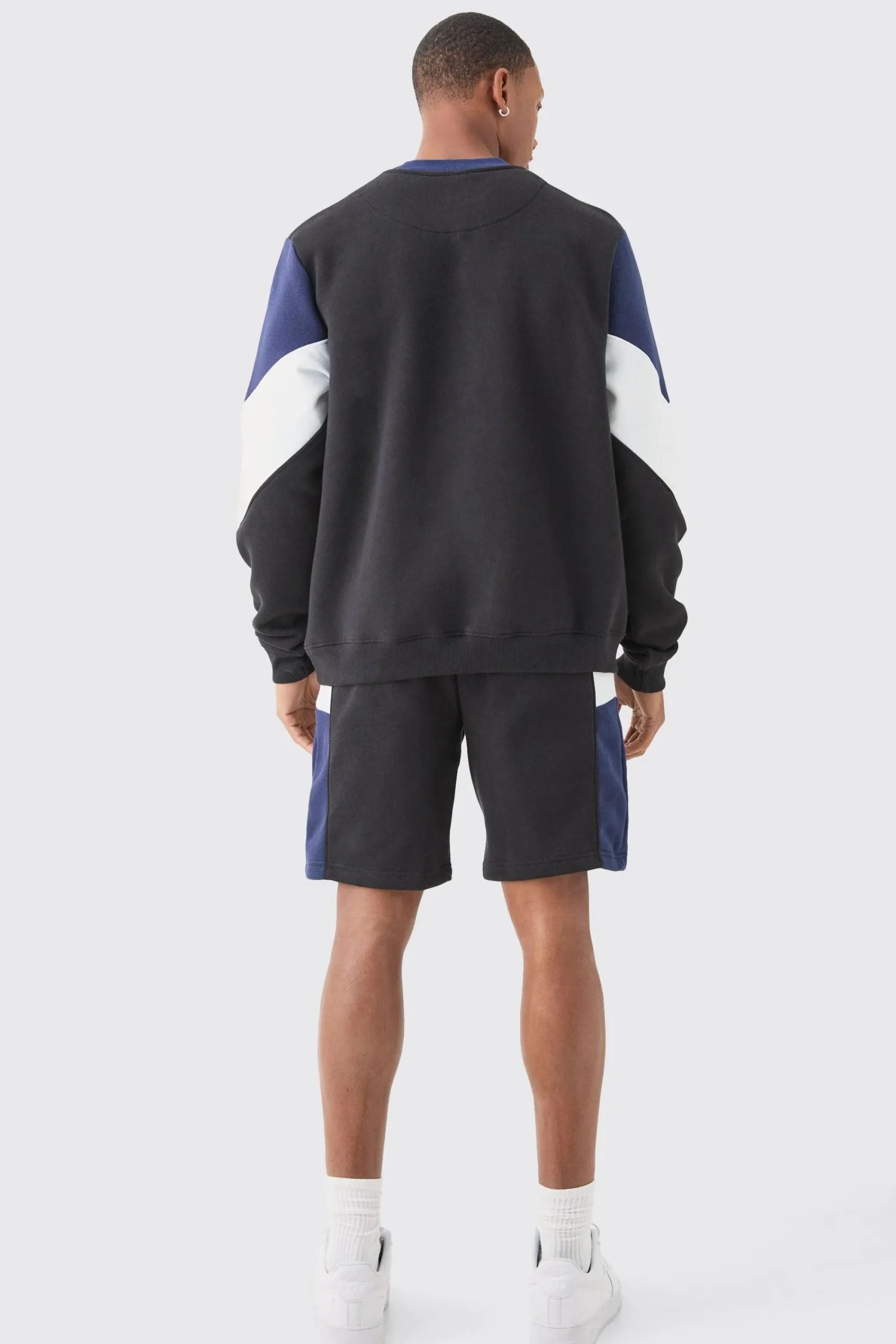boohooMAN Colour Block Sweatshirt Short Tracksuit | UK| Tracksuits