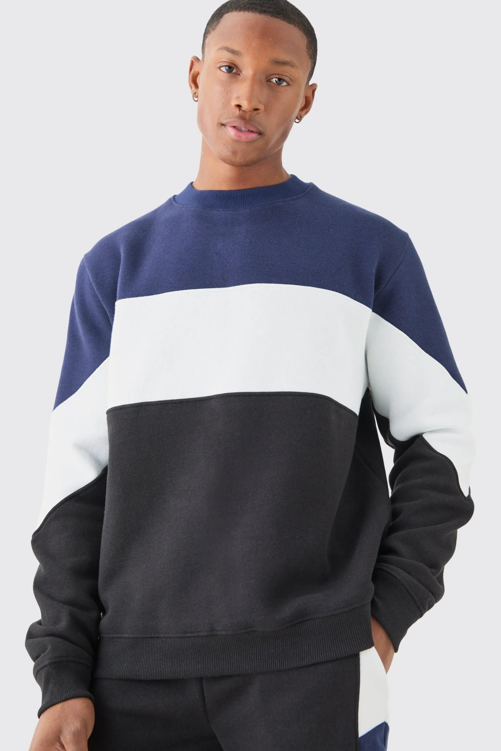 boohooMAN Colour Block Sweatshirt Short Tracksuit | UK| Tracksuits
