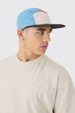 boohooMAN Colour Block Woven Camper Hat In | UK| Hats & Caps