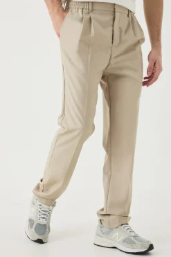 boohooMAN Comfort Waist Pleat Front Trousers | UK| Trousers