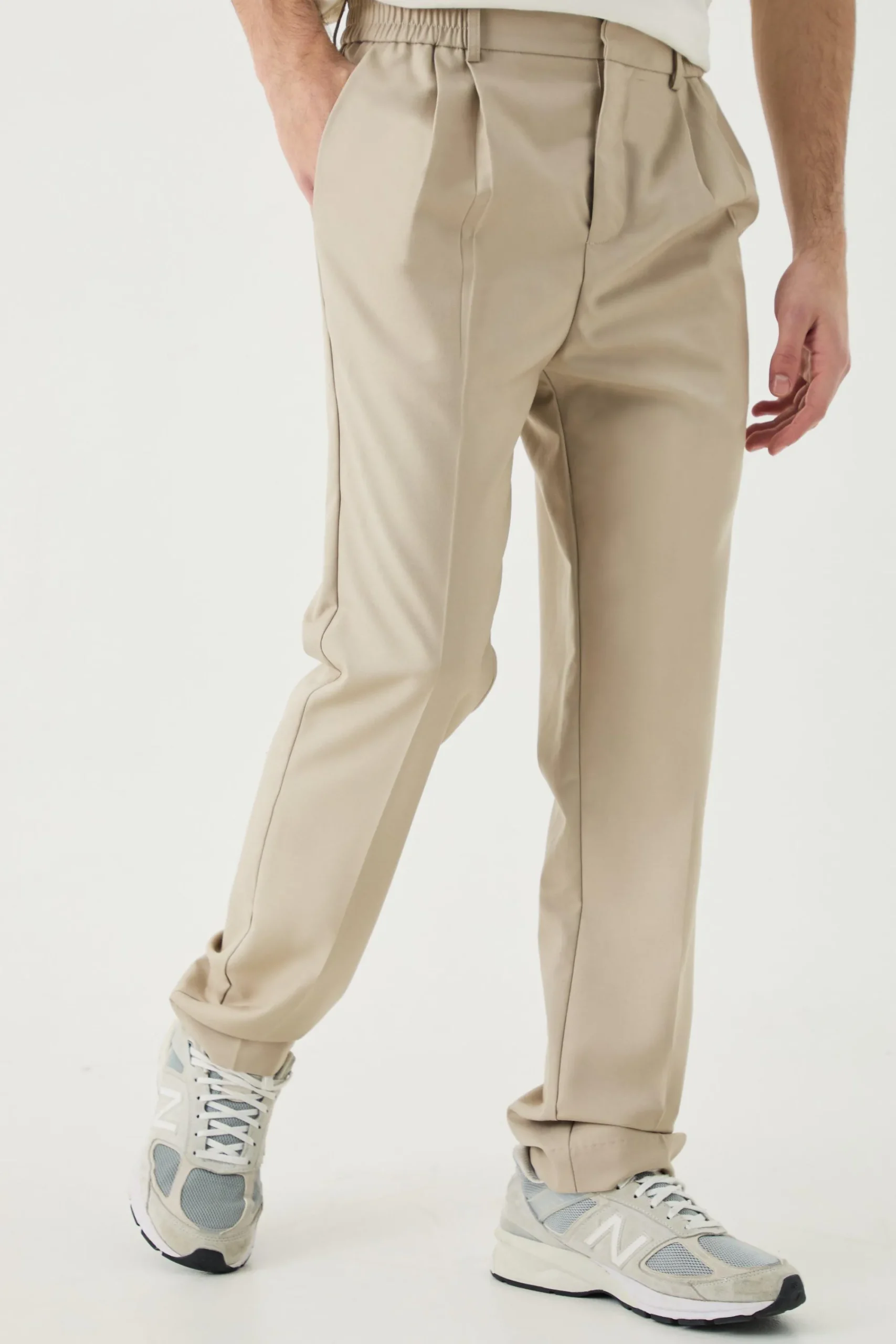boohooMAN Comfort Waist Pleat Front Trousers | UK| Trousers