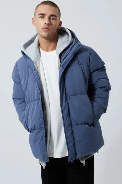 boohooMAN Concealed Placket Hooded Puffer | UK| Coats & Jackets