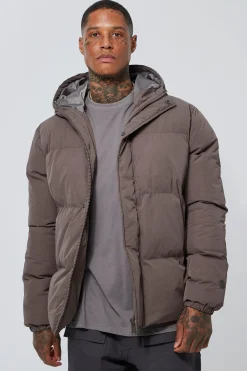 boohooMAN Concealed Placket Hooded Puffer | UK| Coats & Jackets