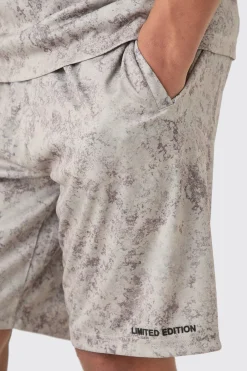 boohooMAN Concrete Print Limited Edition Basketball Shorts | UK| Shorts