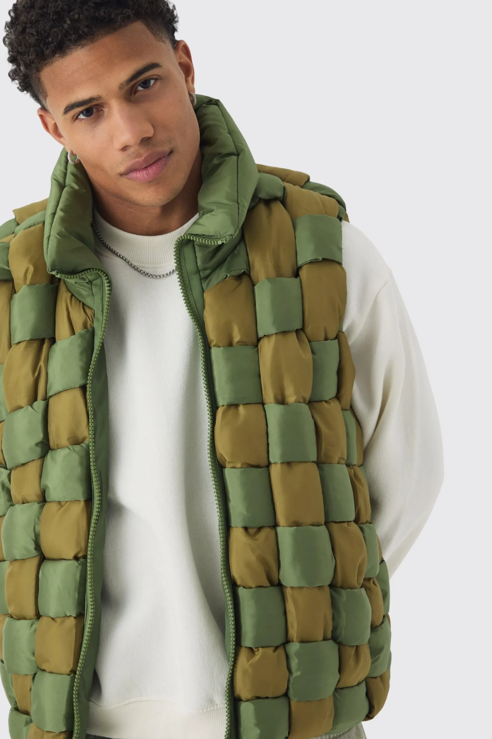 boohooMAN Contrast Hand Weft Padded Gilet In | UK| Coats & Jackets