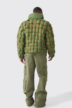 boohooMAN Contrast Hand Weft Padded Puffer | UK| Coats & Jackets