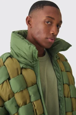 boohooMAN Contrast Hand Weft Padded Puffer | UK| Coats & Jackets