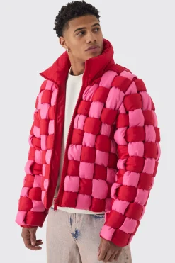 boohooMAN Contrast Hand Weft Padded Puffer | UK| Coats & Jackets