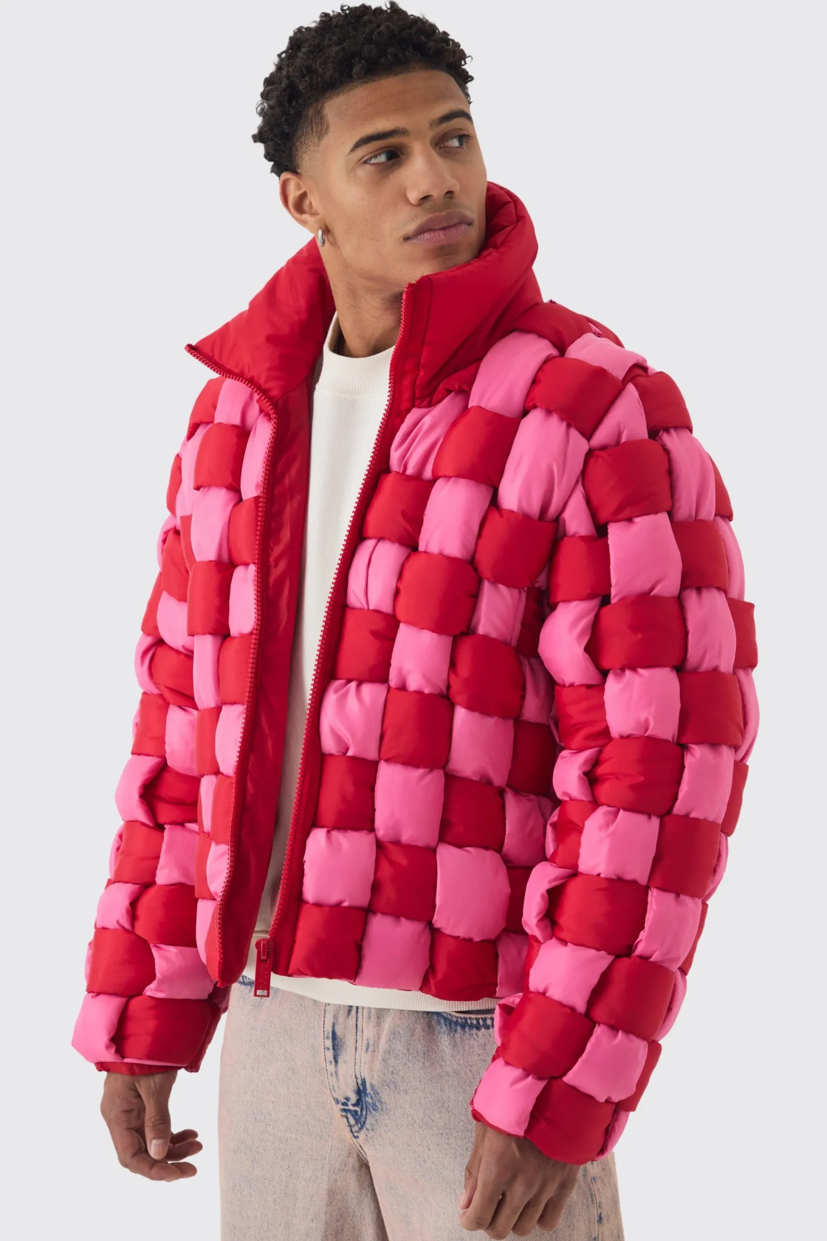 boohooMAN Contrast Hand Weft Padded Puffer | UK| Coats & Jackets