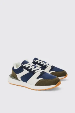boohooMAN Contrast Panel Chunky Sole Trainer In | UK| Trainers & Hi-Tops