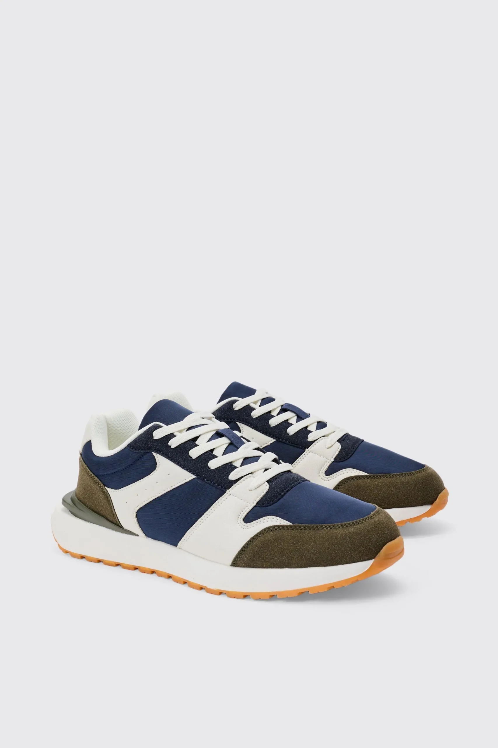 boohooMAN Contrast Panel Chunky Sole Trainer In | UK| Trainers & Hi-Tops