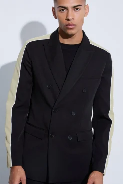boohooMAN Contrast Panel Double Breasted Relaxed Fit Suit | UK| Suits & Tailoring