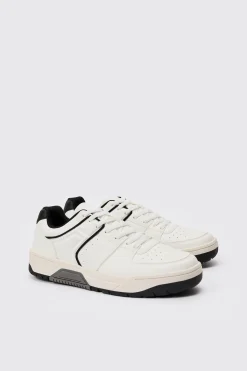 boohooMAN Contrast Piping Chunky Trainer In | UK| Trainers & Hi-Tops