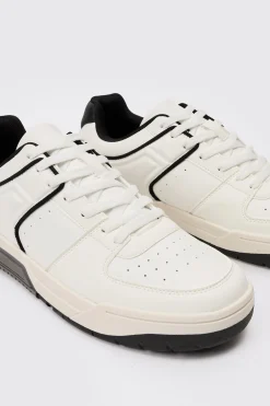 boohooMAN Contrast Piping Chunky Trainer In | UK| Trainers & Hi-Tops