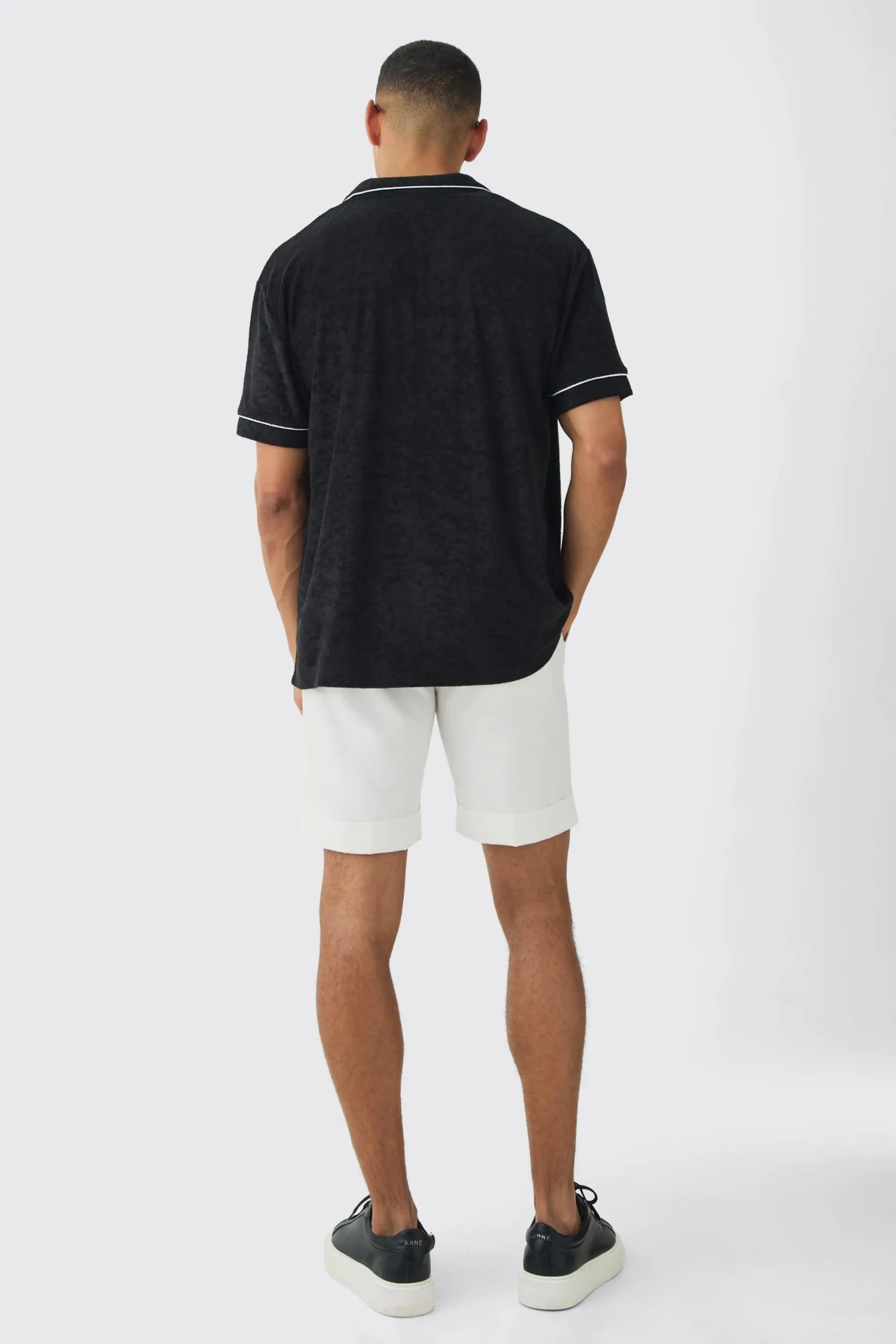 boohooMAN Contrast Piping Towelling Shirt | UK| Shirts