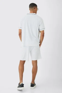 boohooMAN Contrast Piping Towelling Shirt | UK| Shirts