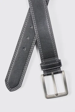 boohooMAN Contrast Stitch Belt | UK| Belts