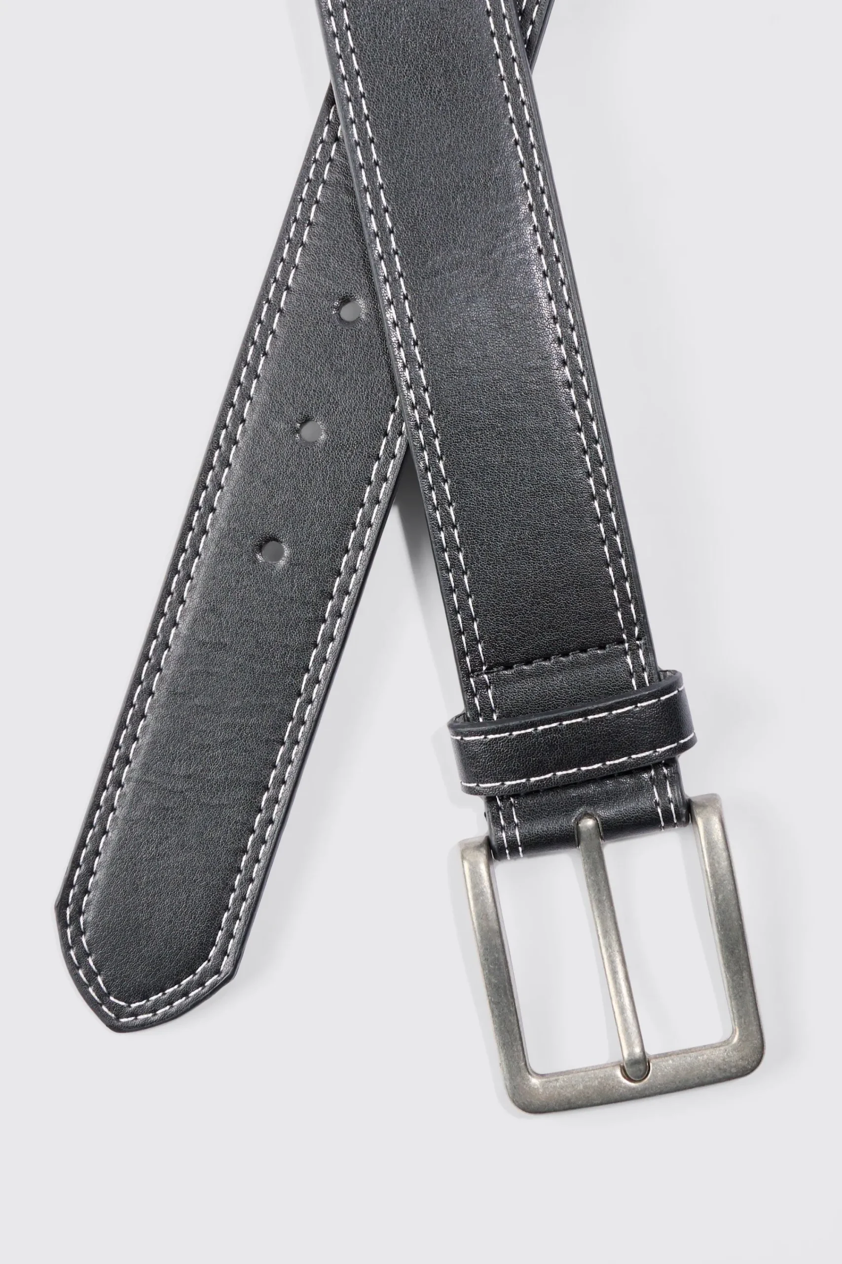 boohooMAN Contrast Stitch Belt | UK| Belts