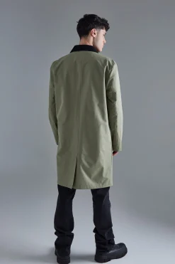 boohooMAN Cord Collar Button Through Mac | UK| Coats & Jackets