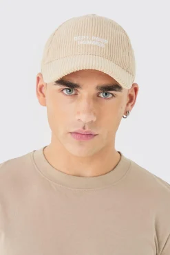 boohooMAN Cord Homme Embroidered Cap In | UK| Hats & Caps