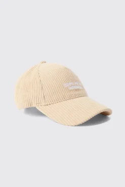 boohooMAN Cord Homme Embroidered Cap In | UK| Hats & Caps