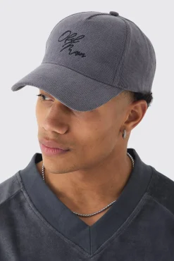 boohooMAN Cord Ofcl Man Embroidered Cap In | UK| Hats & Caps
