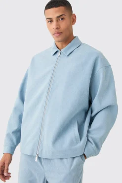 boohooMAN Corduroy Boxy Fit Zip Up Harrington Jacket | UK| Suits & Tailoring