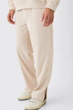 boohooMAN Corduroy Elasticated Waist Split Hem Trousers | UK| Suits & Tailoring|Trousers