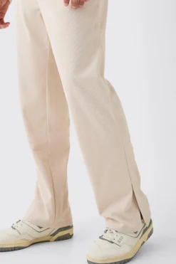 boohooMAN Corduroy Elasticated Waist Split Hem Trousers | UK| Suits & Tailoring|Trousers