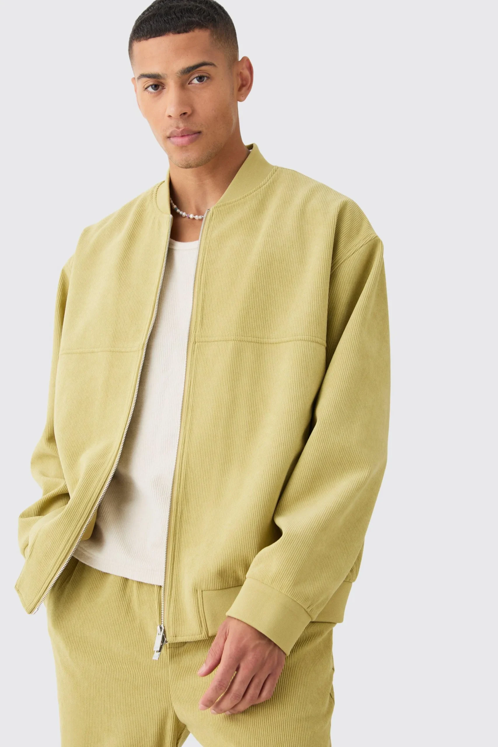 boohooMAN Corduroy Oversized Bomber Jacket | UK| Suits & Tailoring
