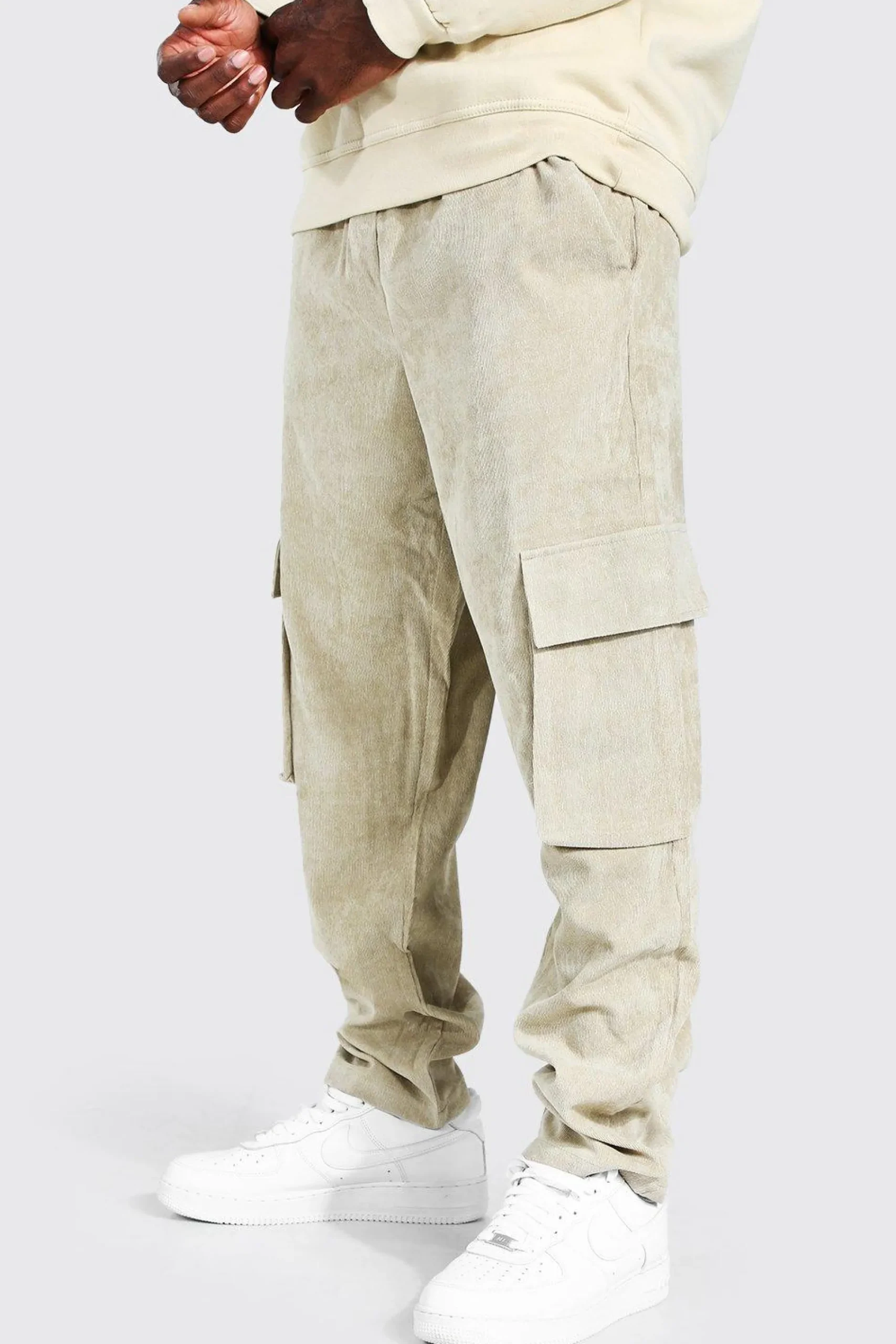 boohooMAN Corduroy Straight Leg Cargo Trouser | UK| Trousers