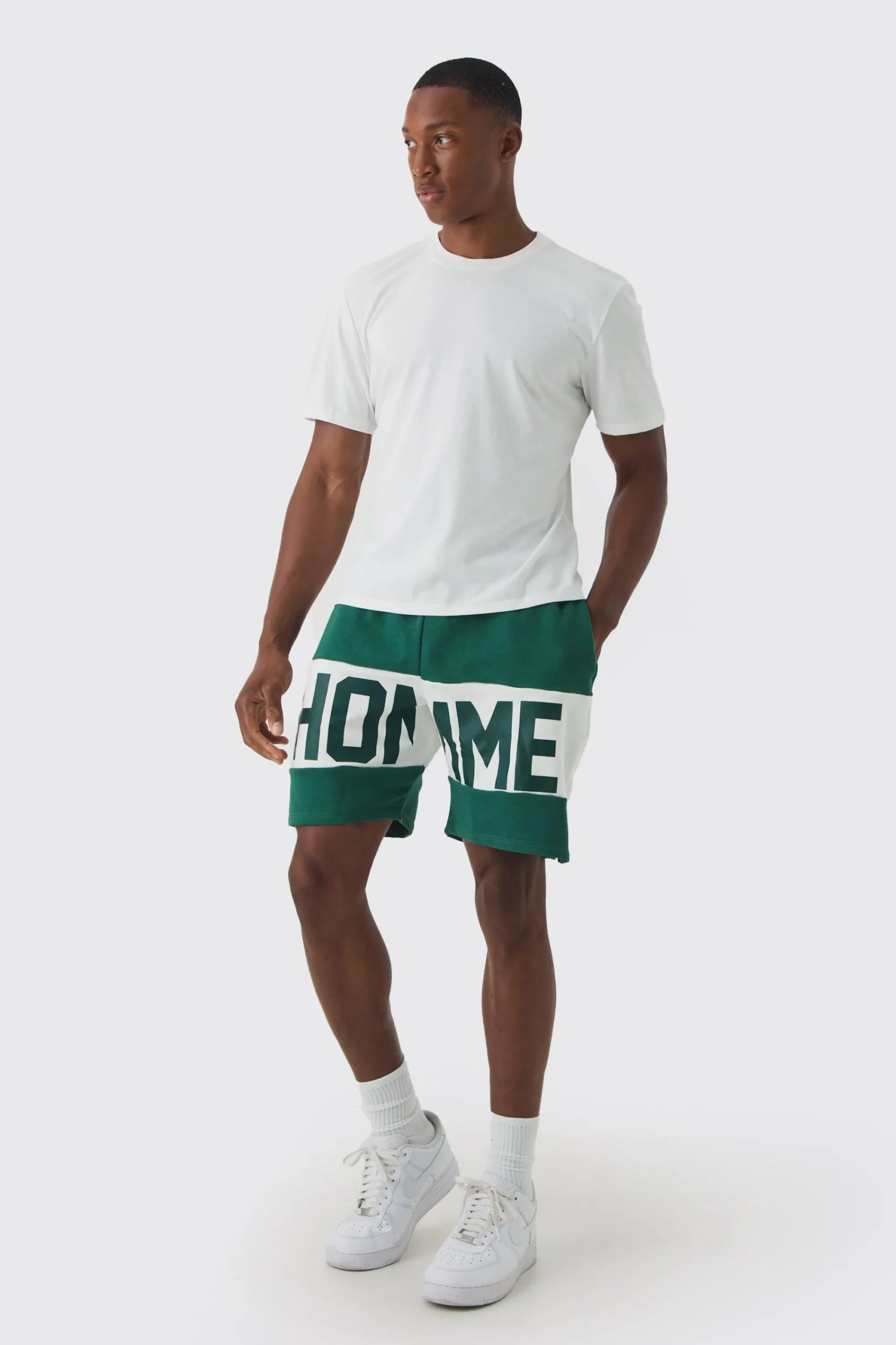boohooMAN Core Fit Cropped T-shirt & Short Set | UK| Sets & Co-Ords|Tracksuits