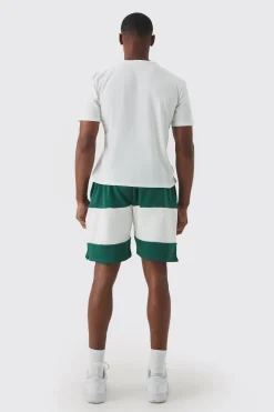 boohooMAN Core Fit Cropped T-shirt & Short Set | UK| Sets & Co-Ords|Tracksuits