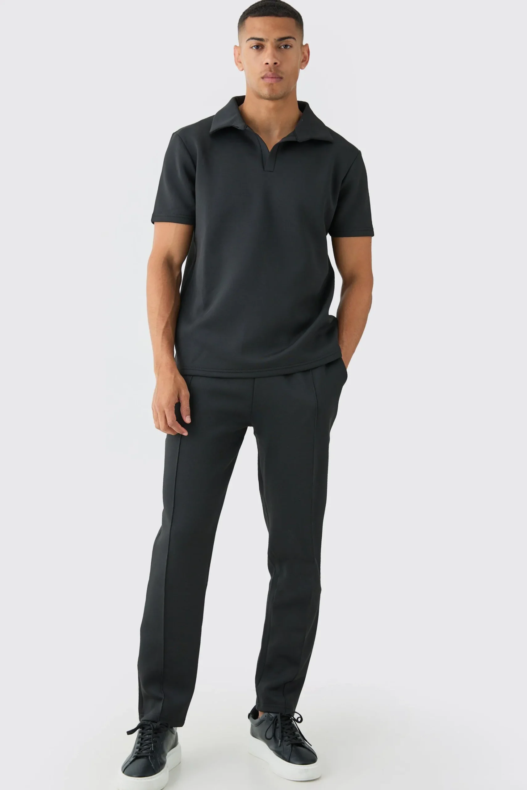 boohooMAN Core Revere Scuba Polo & Jogger Set | UK| Tracksuits