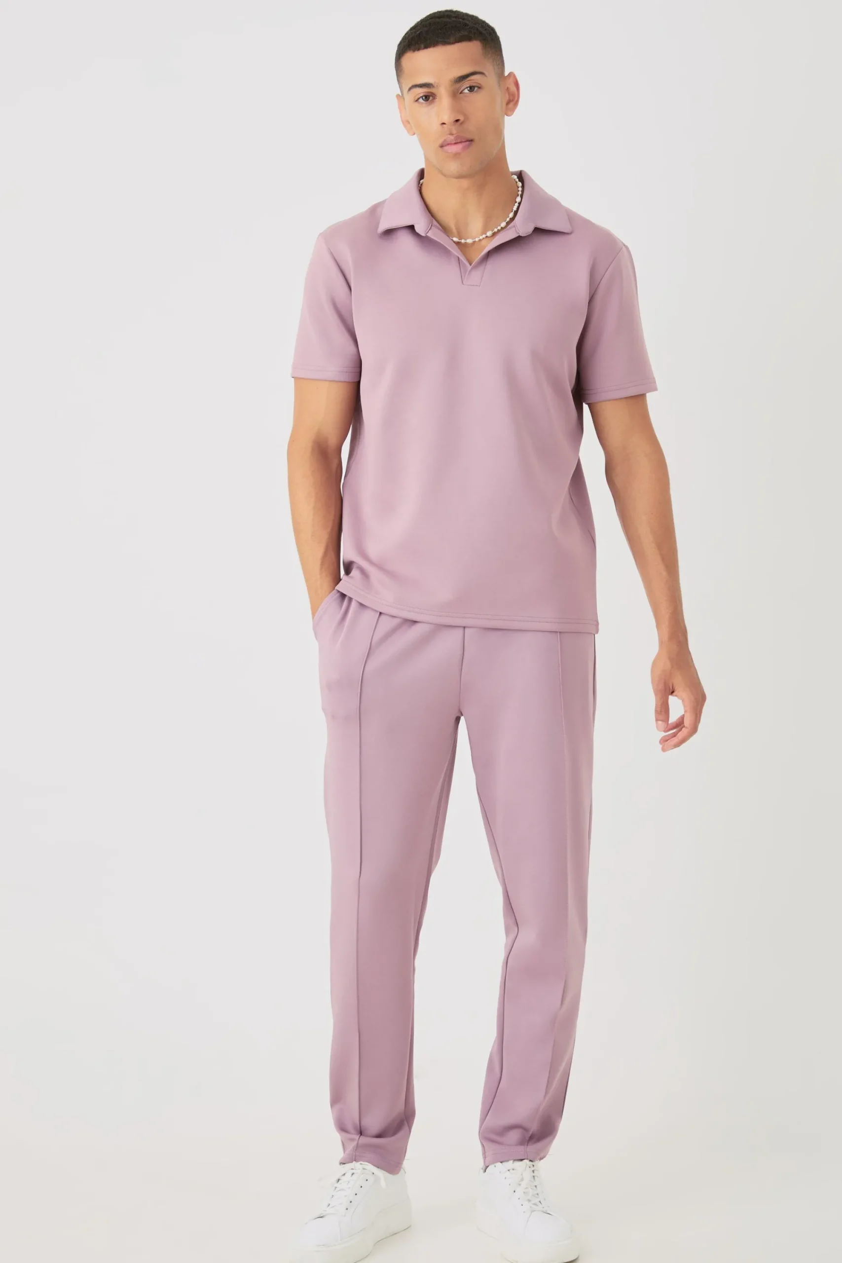 boohooMAN Core Revere Scuba Polo & Jogger Set | UK| Tracksuits