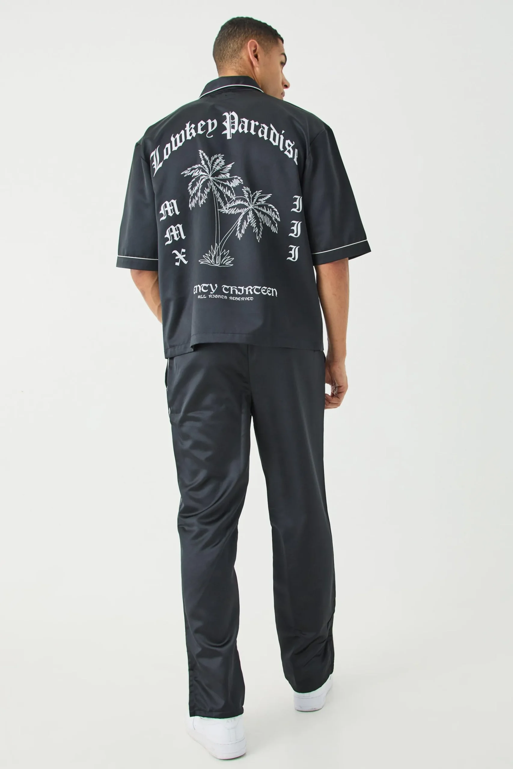 boohooMAN Core Split Hem Satin Trouser | UK| Trousers|Sets & Co-Ords