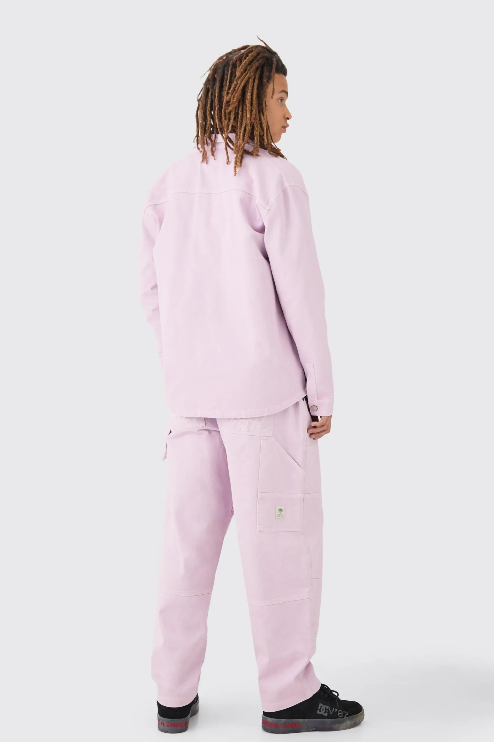 boohooMAN Crinkle Denim Overdyed Carpenter Detail Overshirt In | UK| Shirts