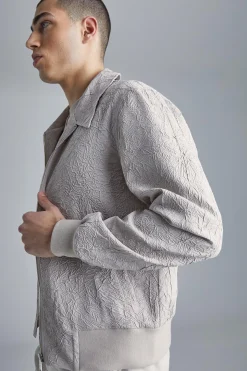boohooMAN Crinkle Fabric Collared Bomber | UK| Coats & Jackets