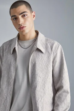 boohooMAN Crinkle Fabric Collared Bomber | UK| Coats & Jackets