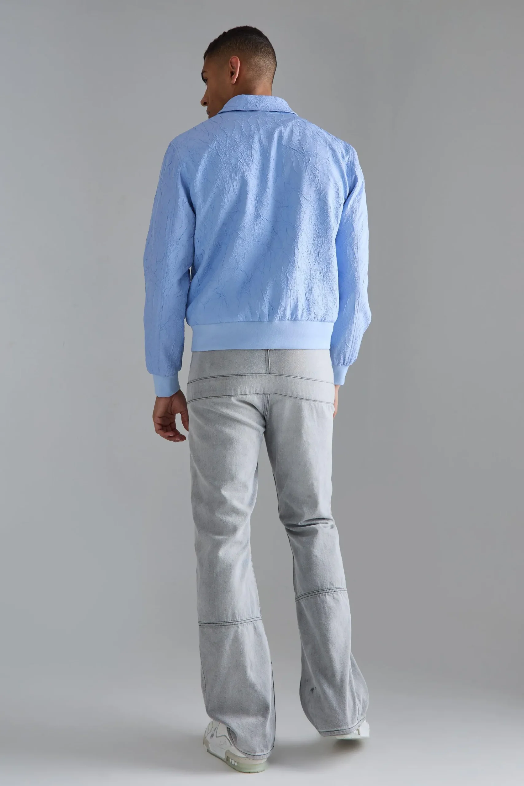 boohooMAN Crinkle Fabric Collared Bomber | UK| Coats & Jackets