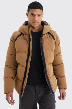 boohooMAN Crinkle Hooded Puffer | UK| Coats & Jackets