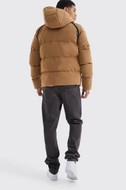 boohooMAN Crinkle Hooded Puffer | UK| Coats & Jackets