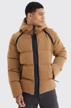 boohooMAN Crinkle Hooded Puffer | UK| Coats & Jackets
