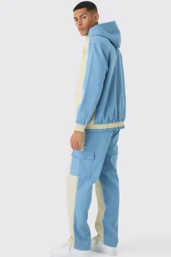 boohooMAN Crinkle Nylon And Denim Relaxed Cargo Jogger | UK| Jeans