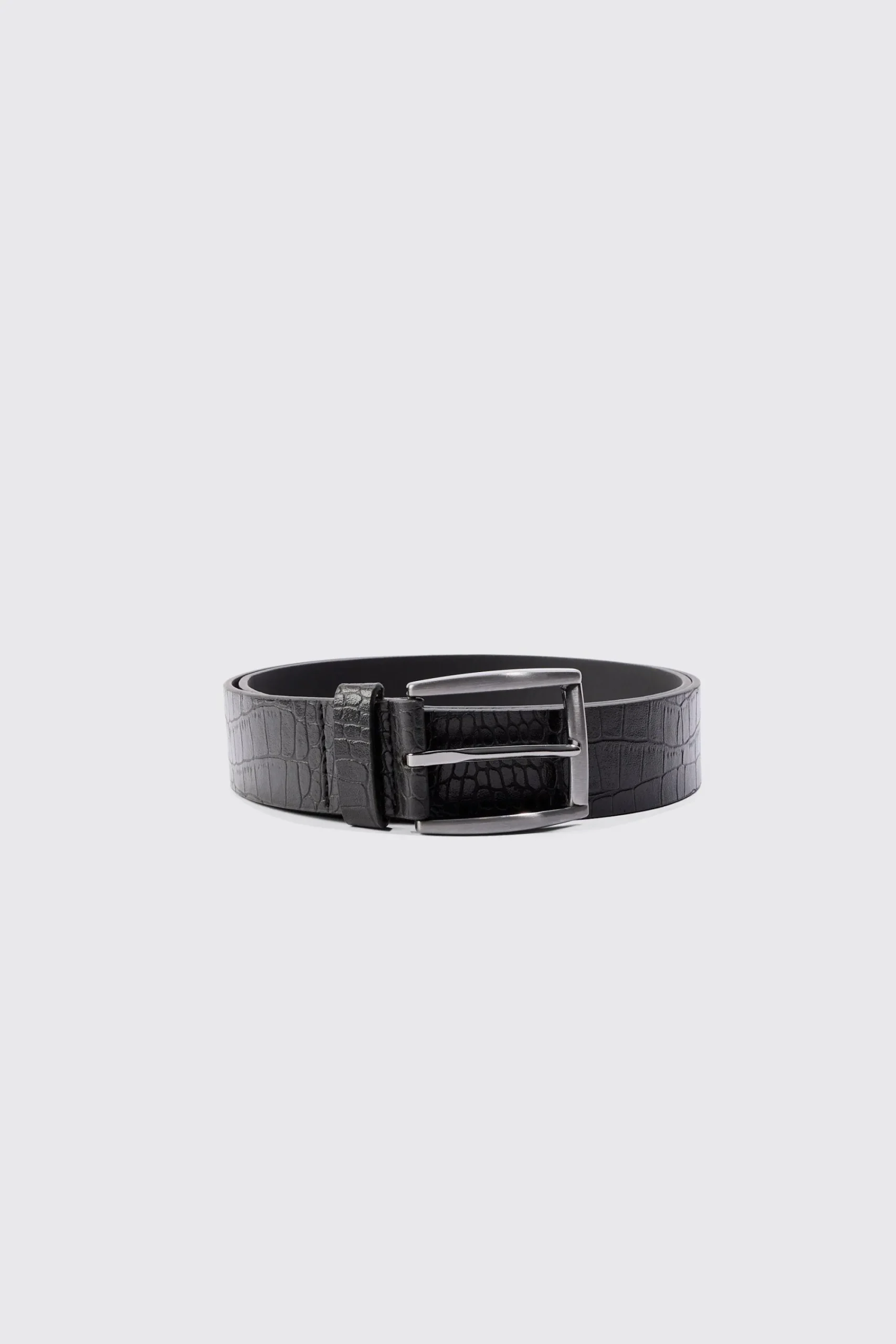 boohooMAN Croc Detail PU Belt In | UK| Belts