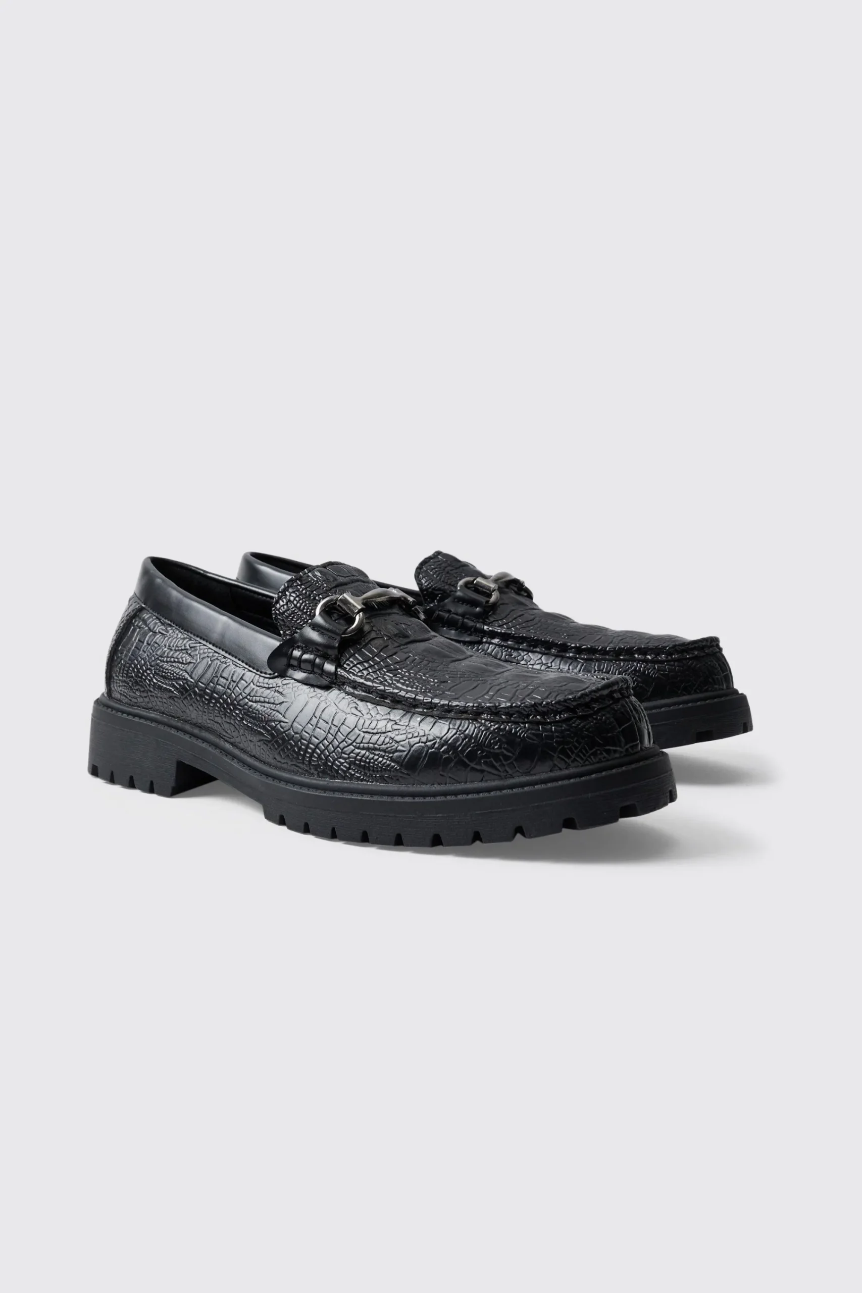 boohooMAN Croc Loafer With Tread Sole | UK| Smart Shoes