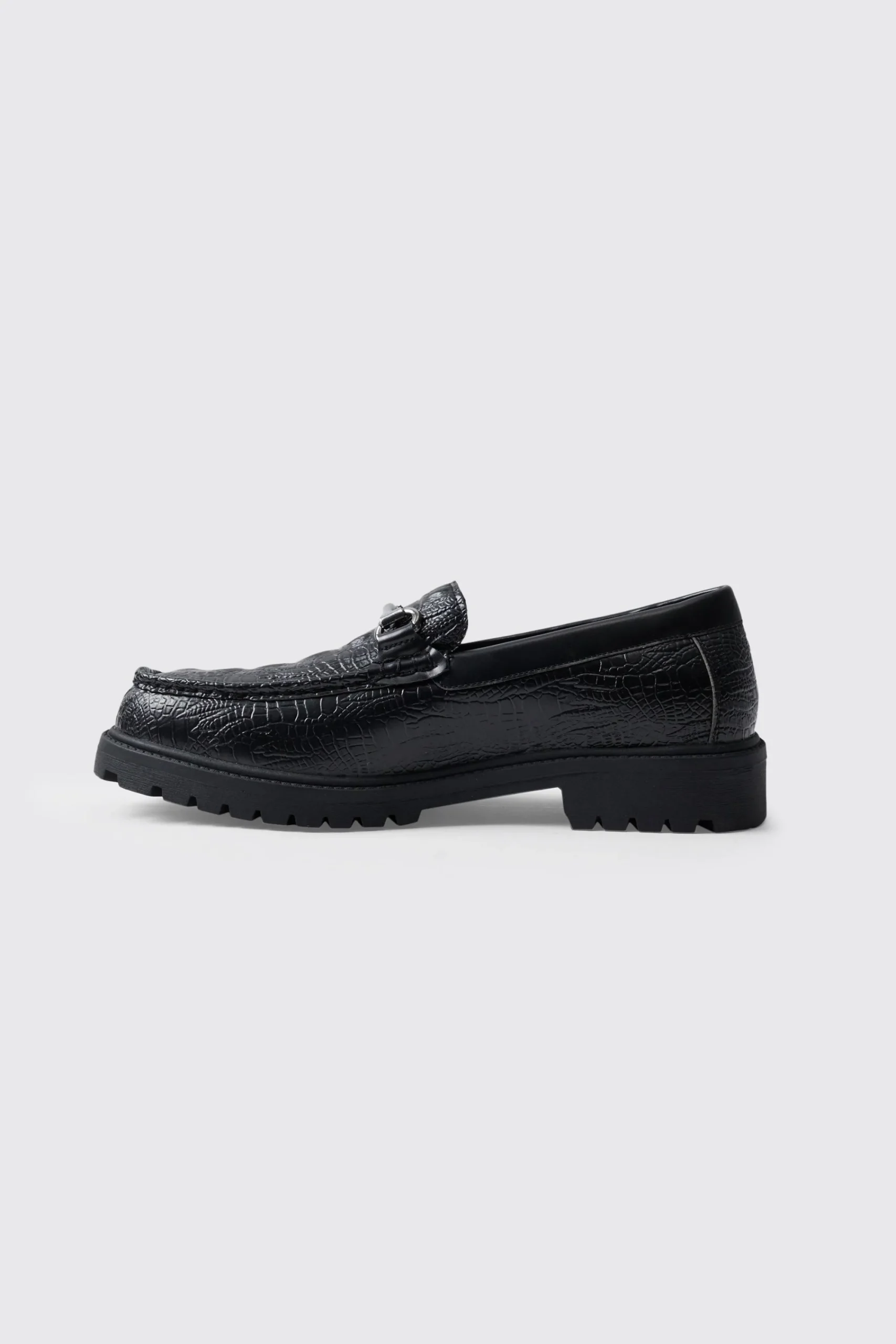 boohooMAN Croc Loafer With Tread Sole | UK| Smart Shoes