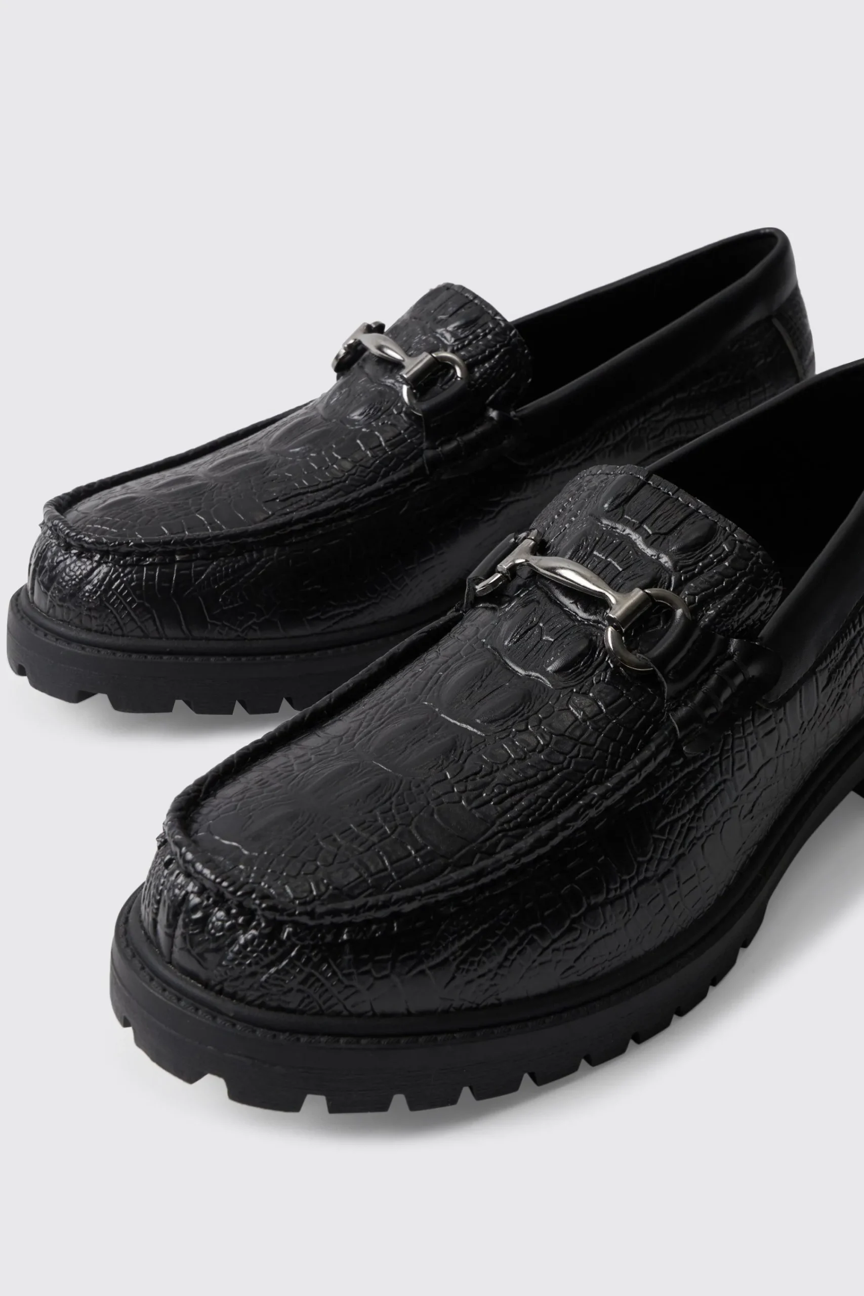 boohooMAN Croc Loafer With Tread Sole | UK| Smart Shoes
